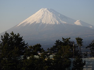 半日富士山を見るなんて久々。いつもは蔵王山や泉ヶ岳なので。