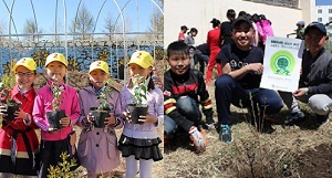 さまざまな年齢の子どもたちがグリーンウェイブに参加（モンゴル）