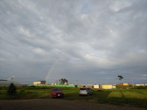 この日、片付けをしているときに虹がみえました！